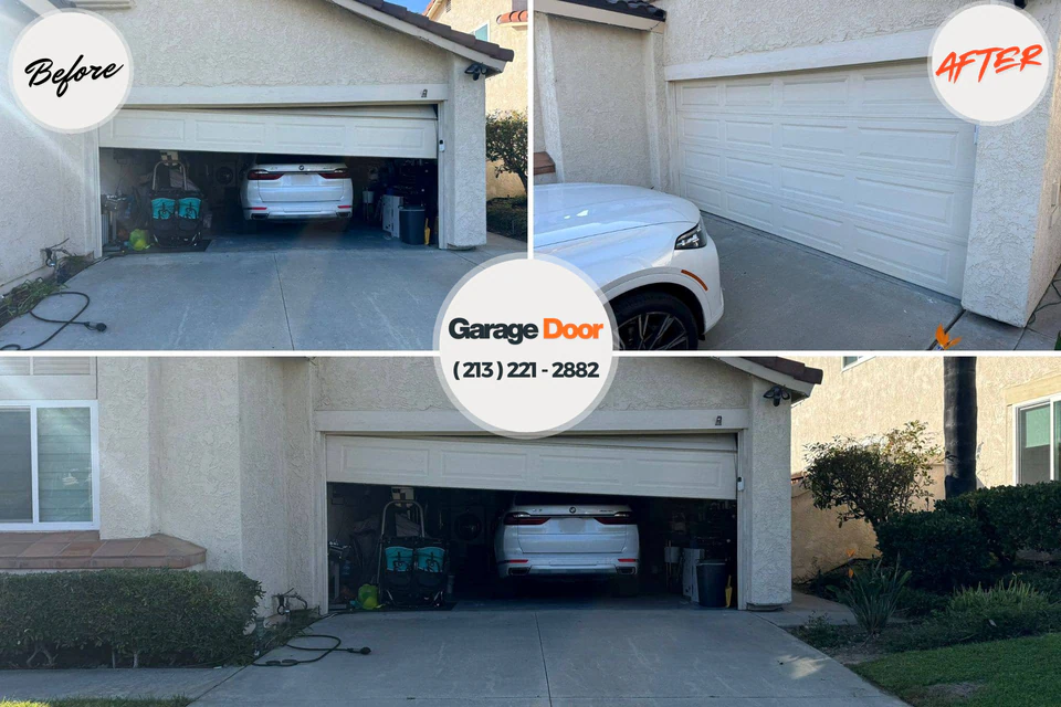 Before and after: garage door repair Claremore, OK